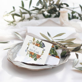 Citrus Floral | Botanische Trouwplaatskaart Visitekaartje