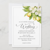 Citrus Floral bruiloft uitnodiging (Voorkant)