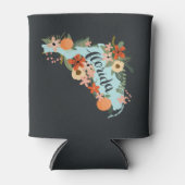 Citrus Floral Florida State Silhouette Blikjeskoeler (Voorkant)