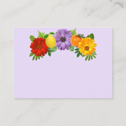 Citrus Floral Garden Wedding Accommodatie Informatiekaartje (Achterkant)