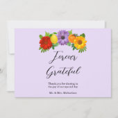 Citrus Floral Garden Wedding Bedankkaart (Voorkant)