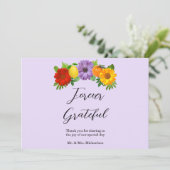Citrus Floral Garden Wedding Bedankkaart (Staand voorkant)