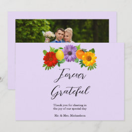 Citrus Floral Garden Wedding Bedankkaart