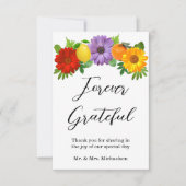 Citrus Floral Garden Wedding Bedankkaart (Voorkant)