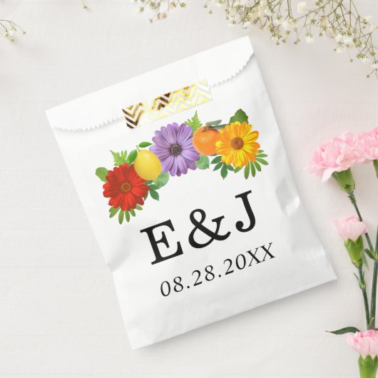 Citrus Floral Garden Wedding Bedankzakje (Gezegeld)