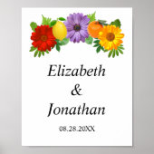 Citrus Floral Garden Wedding Poster (Voorkant)