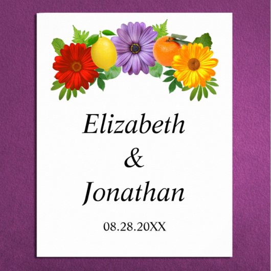 Citrus Floral Garden Wedding Poster