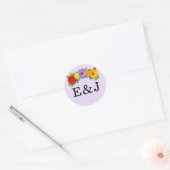 Citrus Floral Garden Wedding Ronde Sticker (Envelop)