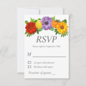 Citrus Floral Garden Wedding RSVP Kaartje (Voorkant)