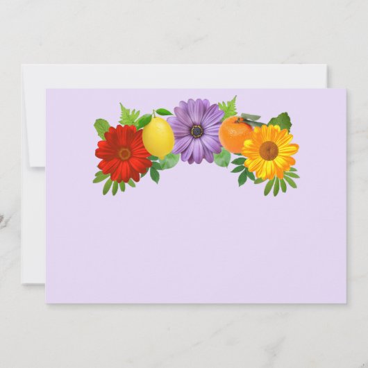 Citrus Floral Garden Wedding Save The Date (Achterkant)