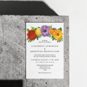 Citrus Floral Garden Wedding Welcome Informatiekaartje