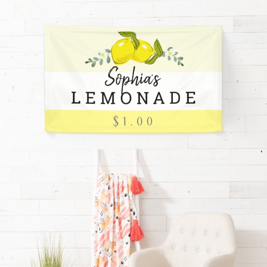 Citrus Floral Lemonade Stand Kinder Spandoek (Insitu)
