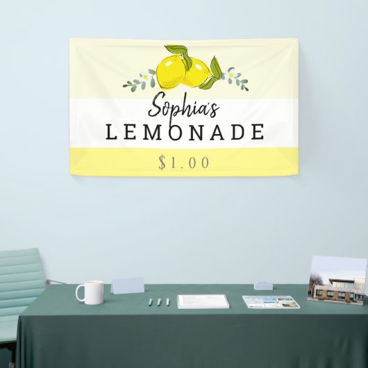 Citrus Floral Lemonade Stand Kinder Spandoek (Beurs)