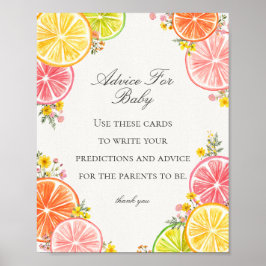 Citrus Floral Little Cutie Advies voor Baby Game Poster