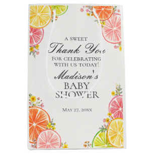 Citrus Floral Little Cutie Baby shower Favors Medium Cadeauzakje