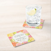 Citrus Floral Little Cutie Baby shower tafel Kartonnen Onderzetters (Insitu)