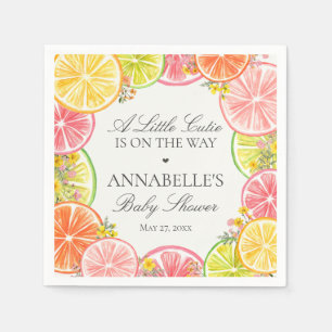 Citrus Floral Little Cutie Baby shower tafel Servet