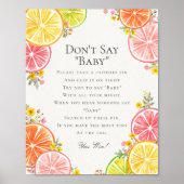 Citrus Floral Little Cutie Dont Say Baby Game Poster (Voorkant)