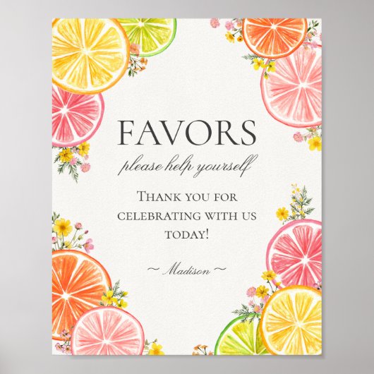Citrus Floral Little Cutie Favorieten Teken Poster (Voorkant)