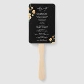 Citrus Floral Monogram Wedding Programme Handwaaier (Achterkant)