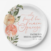 Citrus Floral Summer Vrijgezellenfeest Papieren Bordje (Voorkant)