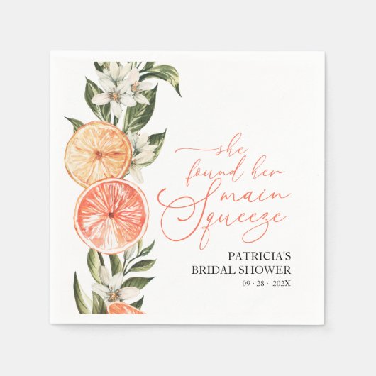 Citrus Floral Summer Vrijgezellenfeest Servet (Voorkant)