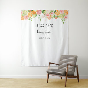 Citrus Floral Vrijgezellenfeest Achtergrond Fotoca Wandkleed