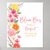 Citrus Floral Vrijgezellenfeest Bloom Bar Poster (Voorkant)