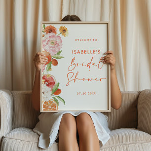 Citrus Floral Vrijgezellenfeest Downloadbaar Welko Poster