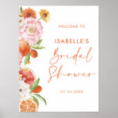 Citrus Floral Vrijgezellenfeest Downloadbaar Welko Poster (Voorkant)