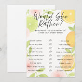 Citrus Floral Vrijgezellenfeest Game Kaart (Voorkant / Achterkant)