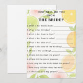 Citrus Floral Vrijgezellenfeest Game Kaart (Voorkant / Achterkant)