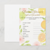 Citrus Floral Vrijgezellenfeest Game Kaart (Voorkant / Achterkant)