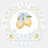 Citrus Floral Vrijgezellenfeest Ronde Sticker (Voorkant)