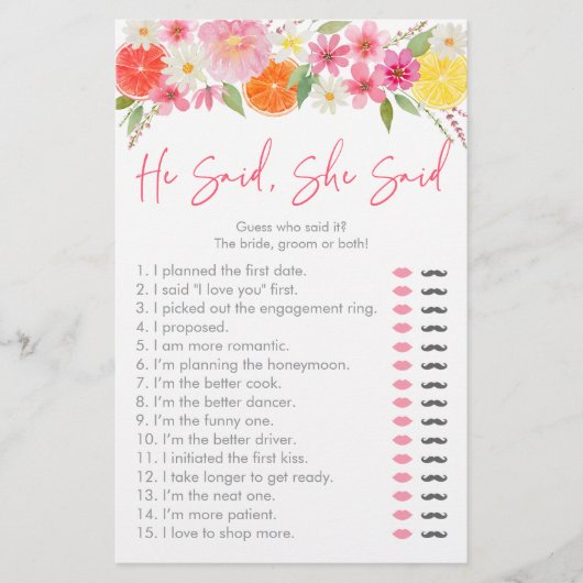 Citrus Floral zei ze dat ze bruidsspel zei (Voorkant)