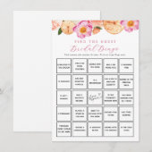 Citrus Flowers Vind Gast Bridal Bingo Game Kaart (Voorkant / Achterkant)