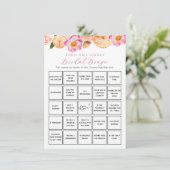 Citrus Flowers Vind Gast Bridal Bingo Game Kaart (Staand voorkant)