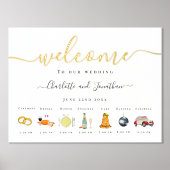 Citrus Franse trouwdag tijdlijn goud Folie Afdrukken (Voorkant)