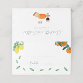 Citrus Franse Trouwtafel Nummer Plaatskaartje (Buitenkant ongevouwen)