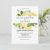 Citrus Fresh Lemon Yellow Summer Wedding Kaart (Staand voorkant)