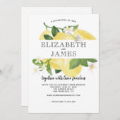 Citrus Fresh Lemon Yellow Summer Wedding Kaart (Voorkant / Achterkant)