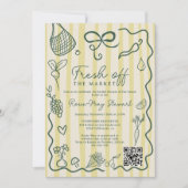 Citrus Fresh Off the Market Hand Drawn QR Bridal Kaart (Voorkant)