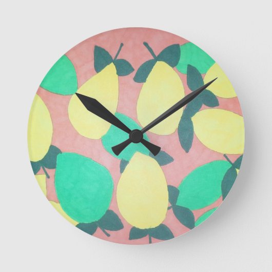 Citrus Fresh Pattern Ronde Klok (Voorkant)