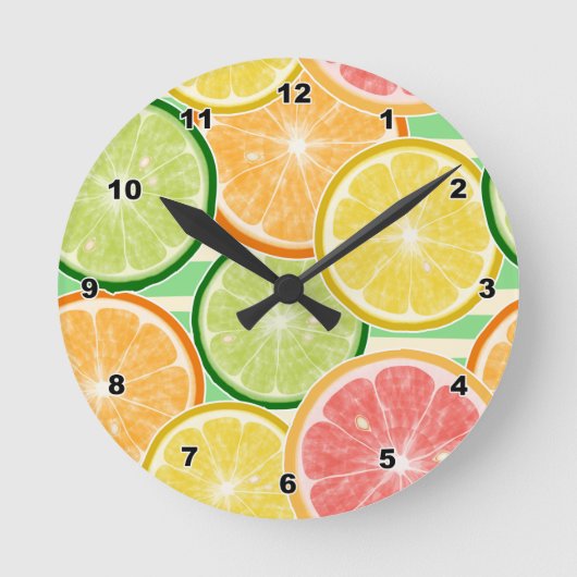 Citrus fruit acrylwand ronde klok (Voorkant)