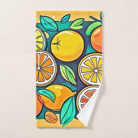 Citrus Fruit Art Design Bad Handdoek (Handdoek)