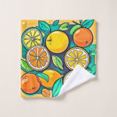 Citrus Fruit Art Design Bad Handdoek (Wasdoekje)