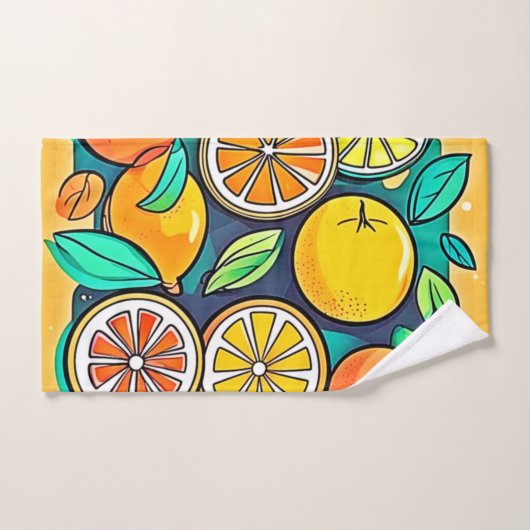 Citrus Fruit Art Design Bad Handdoek (Handdoek)