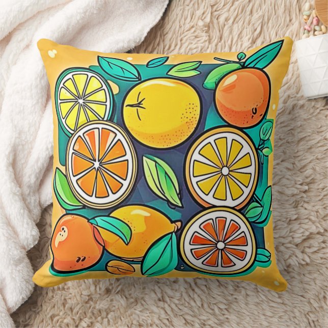 Citrus Fruit Art Design Kussen (Deken)