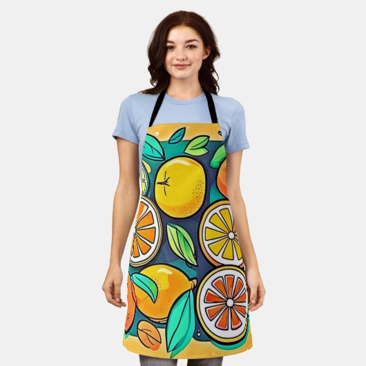 Citrus Fruit Art Design Schort (Gedragen)