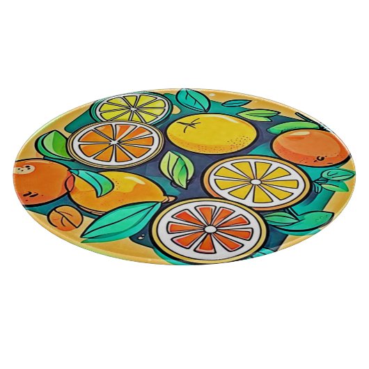 Citrus Fruit Art Design Snijplank (Hoek)